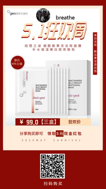 【线下医美】线下医美行业五一期间面膜促销活动3天总收益达3W+